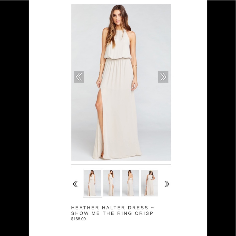 Show Me Your Mumu beige halter long dress